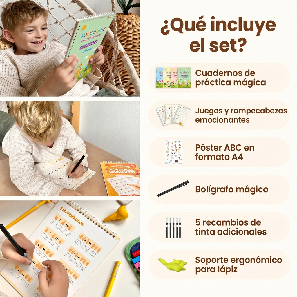 El aprendizaje de la escritura, de forma fácil, rápida y divertida Cortex® | Cuadernos Mágicos Cursivos
